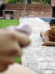 Horny gay stranger wanks to Fox outby